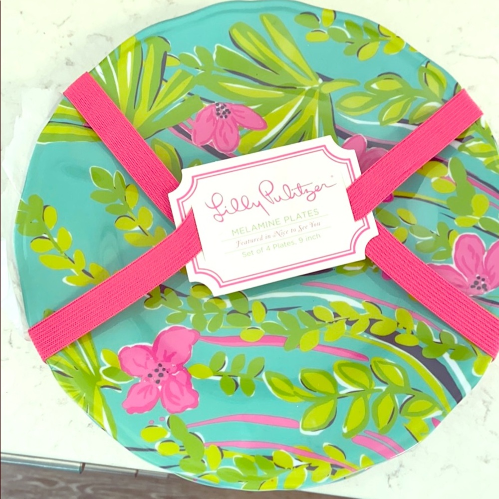 Lilly Pulitzer Melamine Plates Set of 4